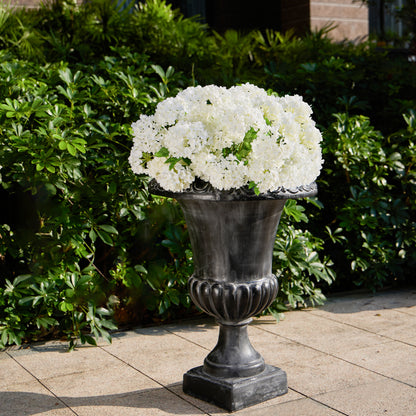 Caldrithar MGO Garden Artistic relief Urn, Antique Black, 25.75'' H