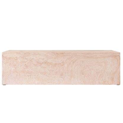 Amethey Rectangular MGO Coffee Table – Durable Weather-Resistant Composite Design for Versatile Indoor and Outdoor Modern Minimalist Living Spaces