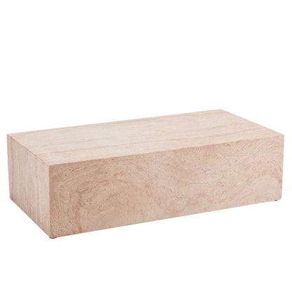 Amethey Rectangular MGO Coffee Table – Durable Weather-Resistant Composite Design for Versatile Indoor and Outdoor Modern Minimalist Living Spaces