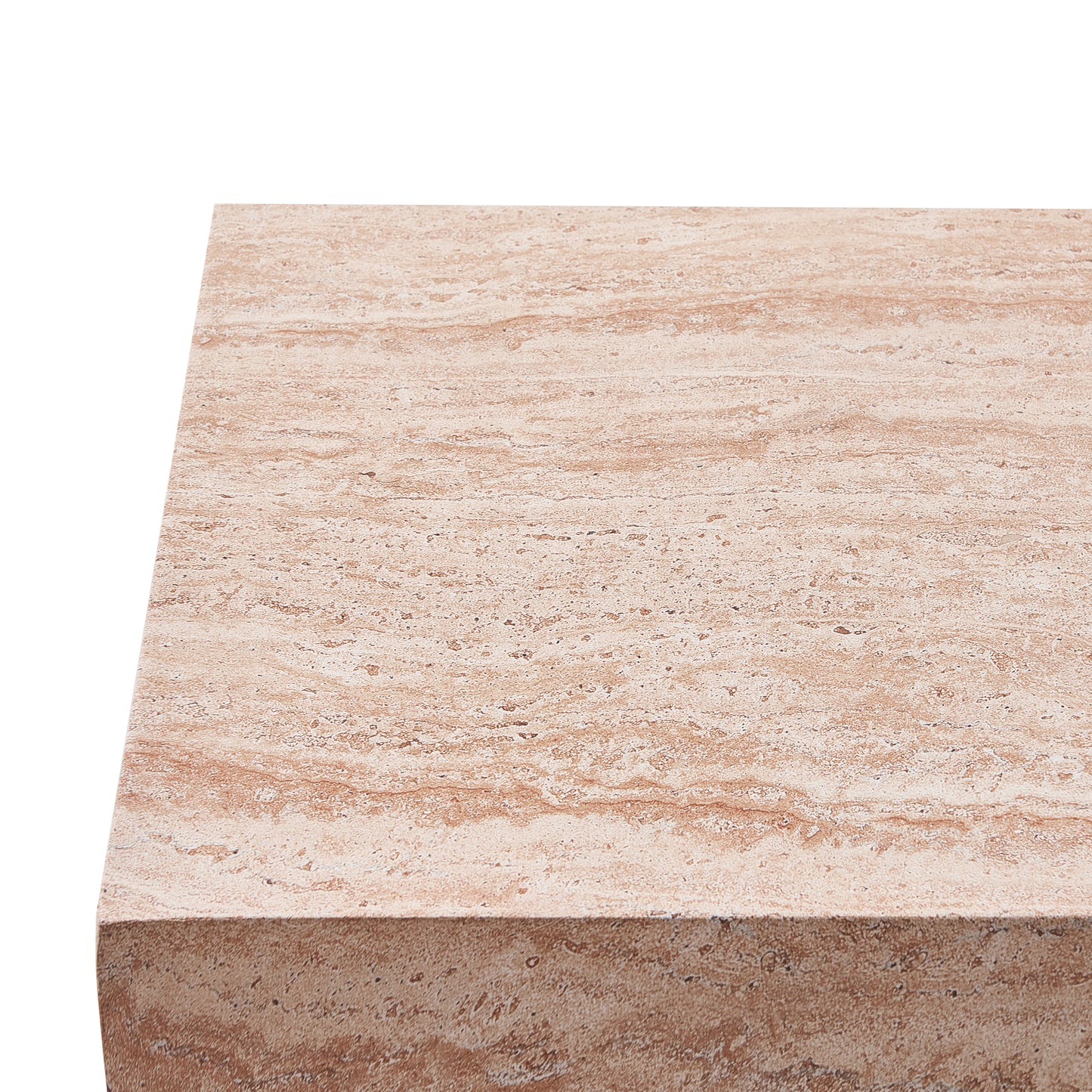 Amethey Rectangular MGO Coffee Table – Durable Weather-Resistant Composite Design for Versatile Indoor and Outdoor Modern Minimalist Living Spaces