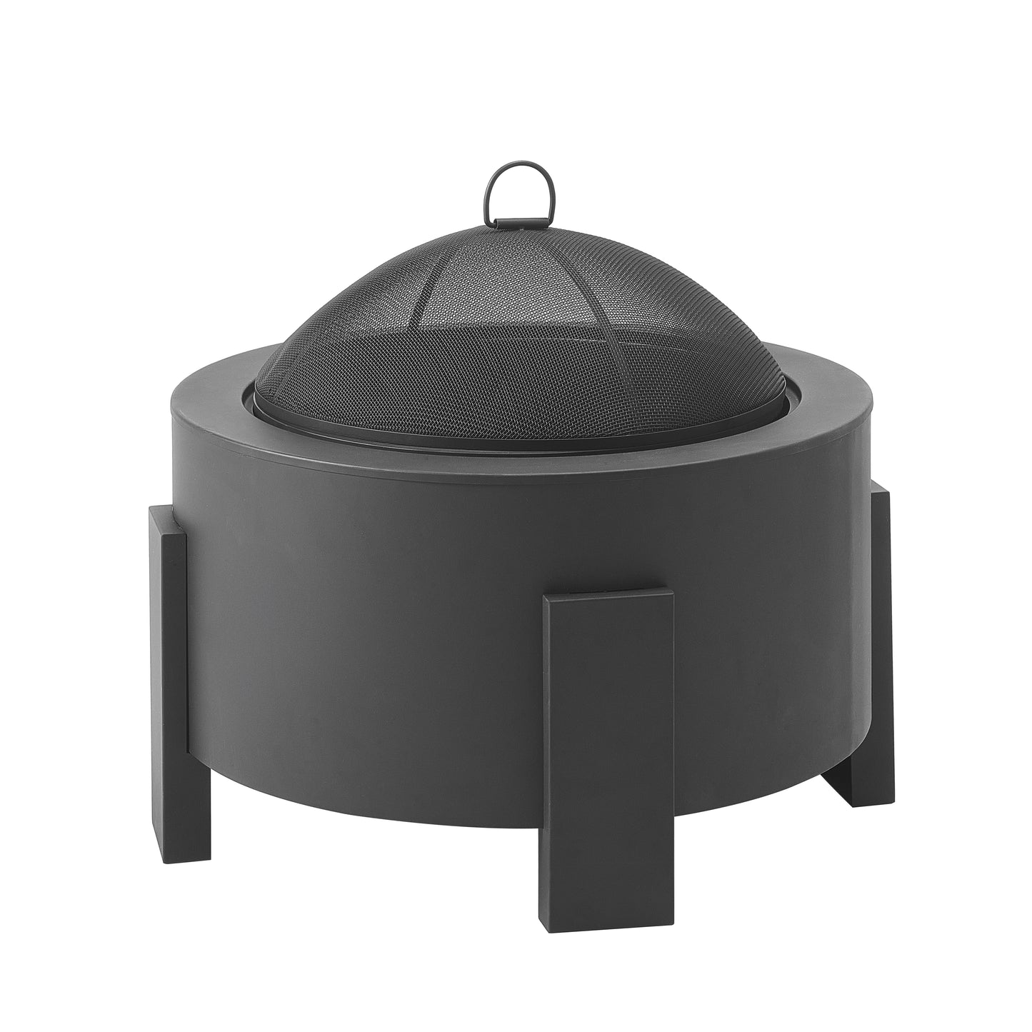 Saskia Modern Wood-Burning Iron Fire Pit in Black