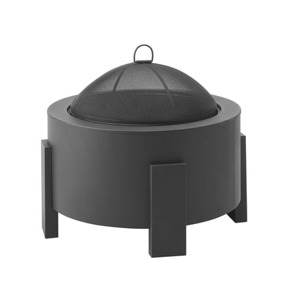 Saskia Modern Wood-Burning Iron Fire Pit in Black