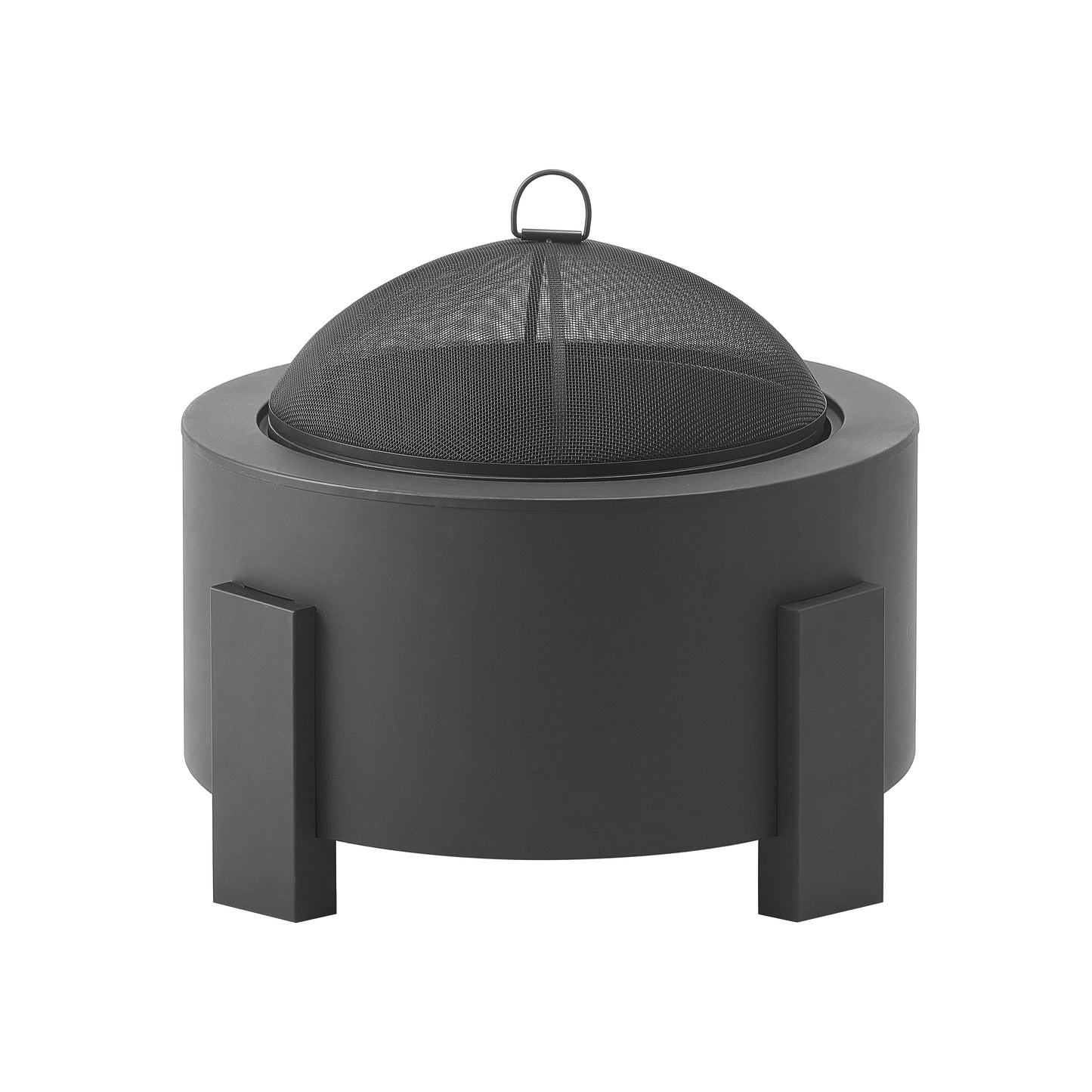 Saskia Modern Wood-Burning Iron Fire Pit in Black