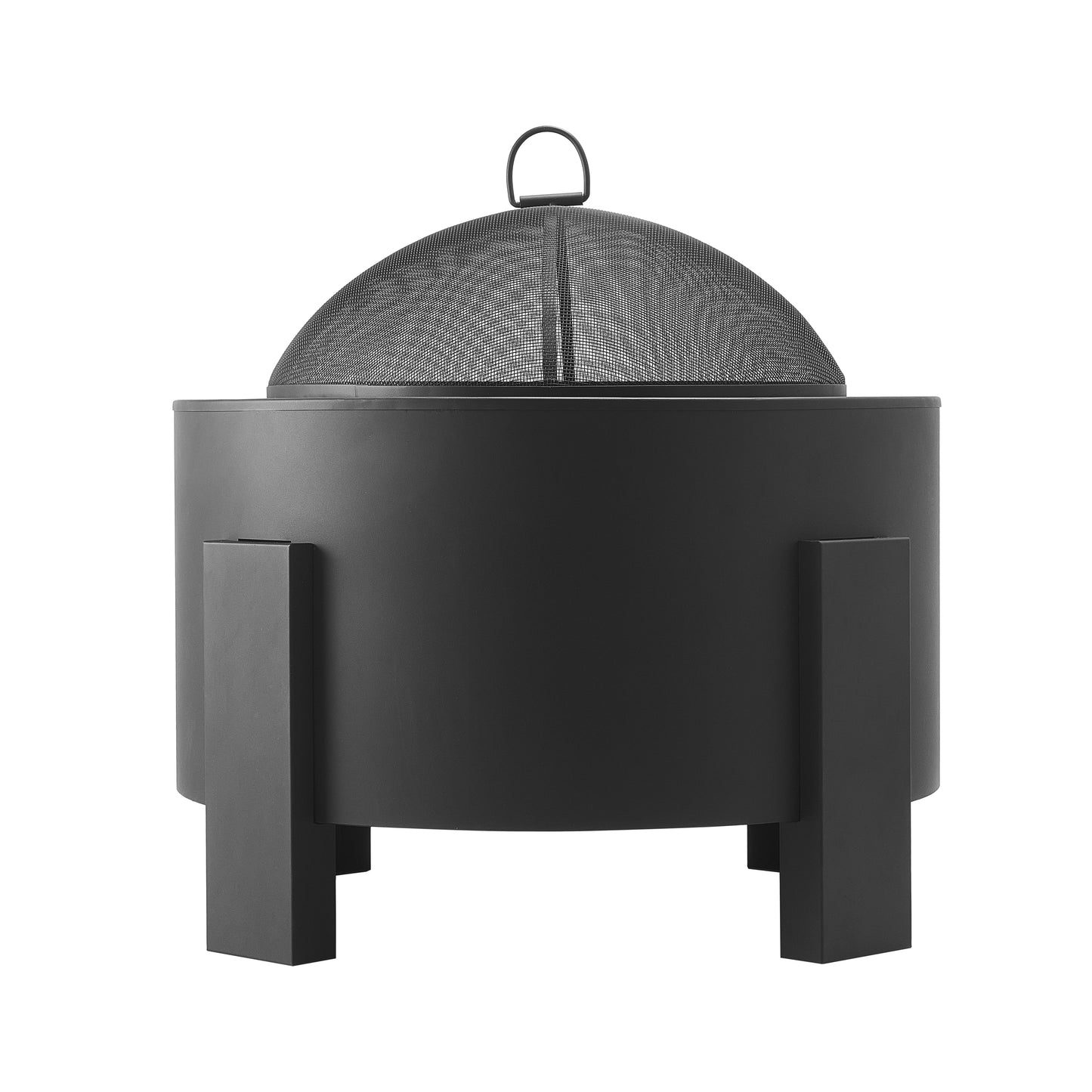 Saskia Modern Wood-Burning Iron Fire Pit in Black