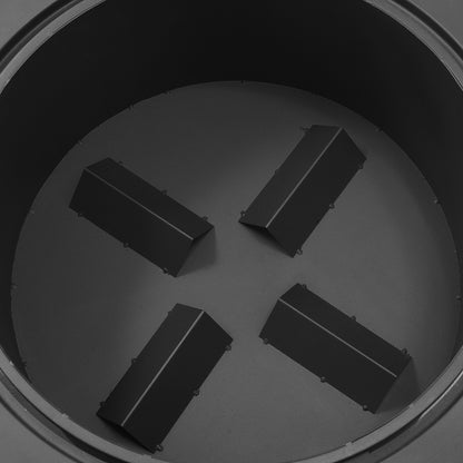 Saskia Modern Wood-Burning Iron Fire Pit in Black