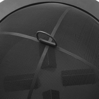 Saskia Modern Wood-Burning Iron Fire Pit in Black