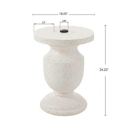 Stellan 24.25" Sand-Filled Umbrella Base - White Speckled MGO Stand with Adjustable Knob