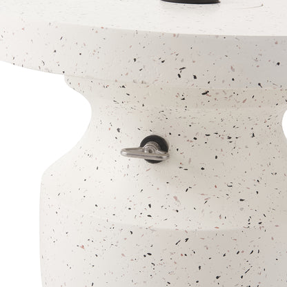 Stellan 24.25" Sand-Filled Umbrella Base - White Speckled MGO Stand with Adjustable Knob