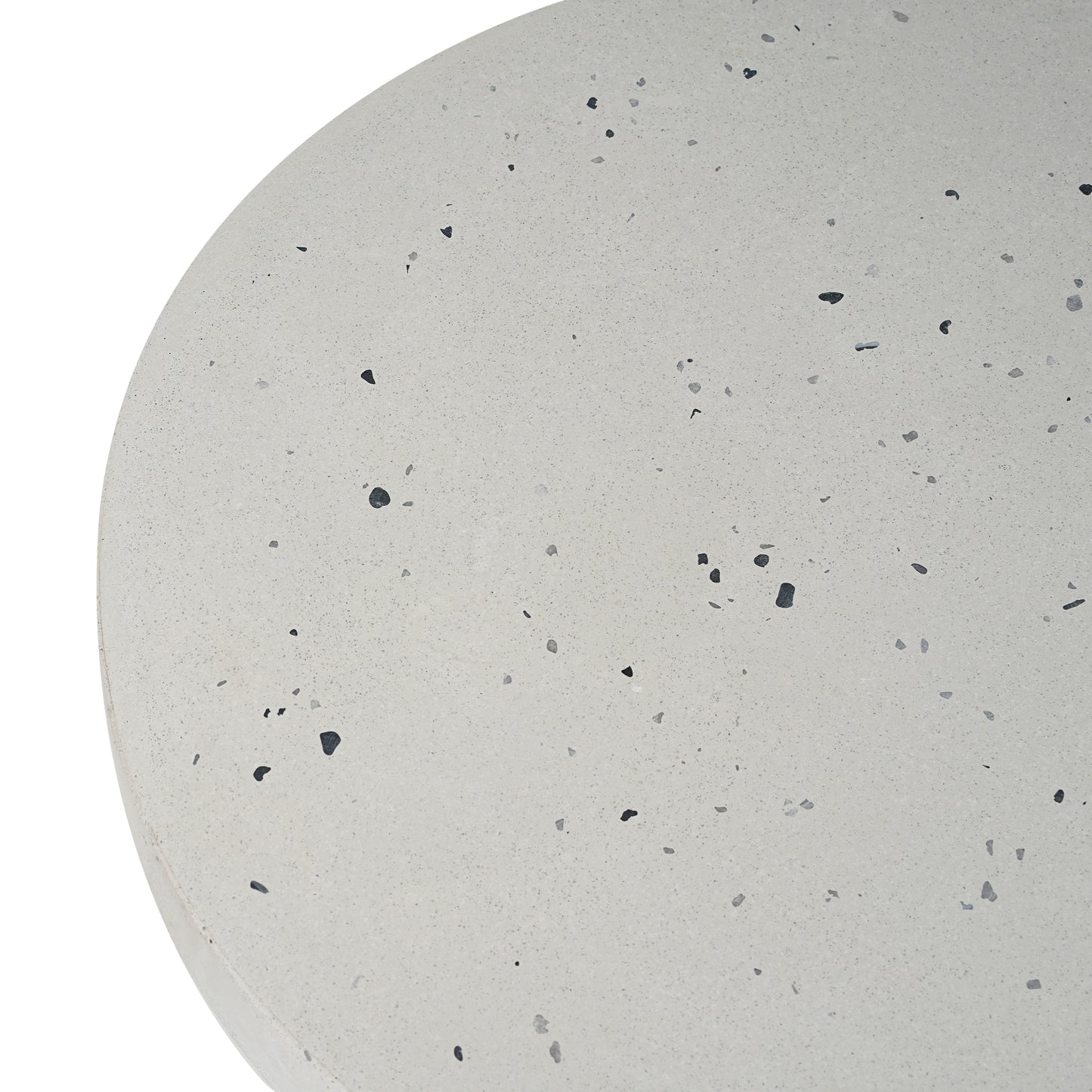 Ellis Oval 60" Modern Outdoor Concrete Dining Bench,Terrazzo White