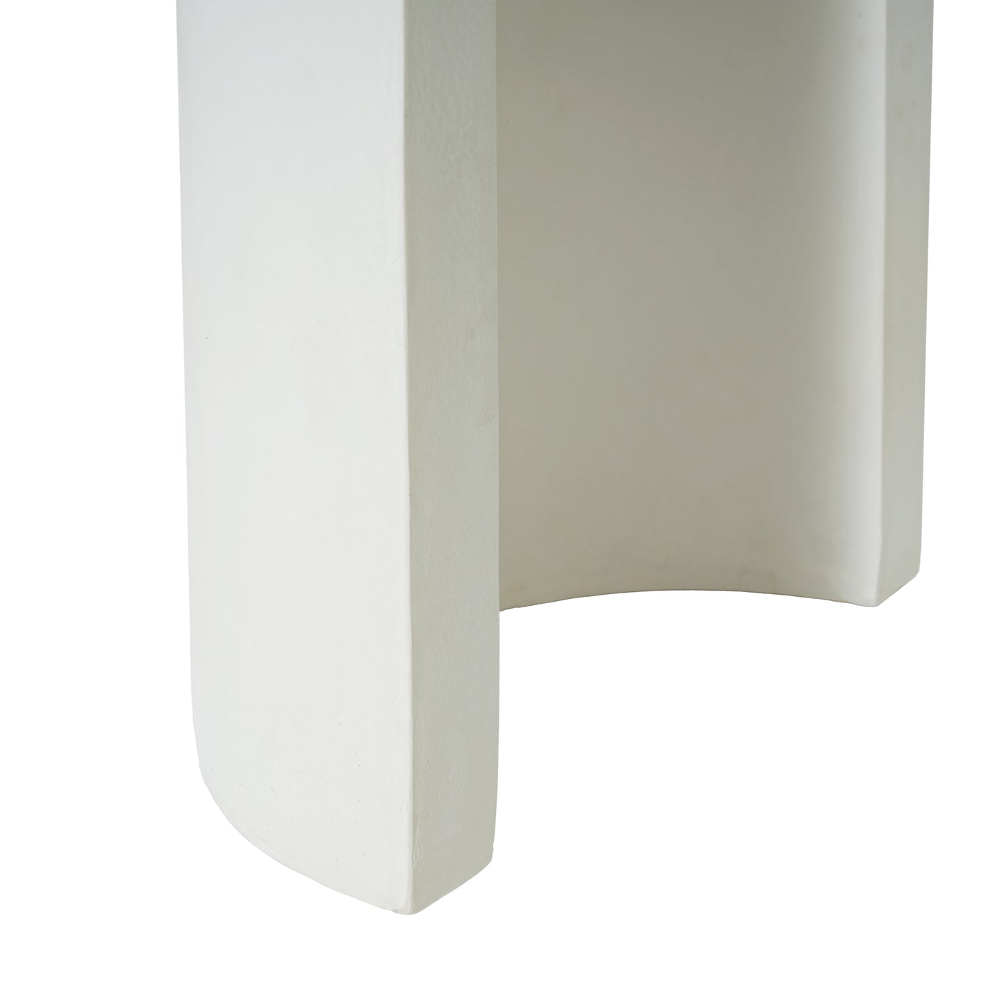 Ellis Oval 60" Modern Outdoor Concrete Dining Bench,Terrazzo White