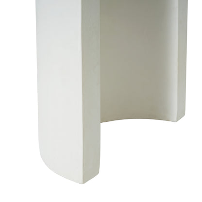 Ellis Oval 60" Modern Outdoor Concrete Dining Bench,Terrazzo White