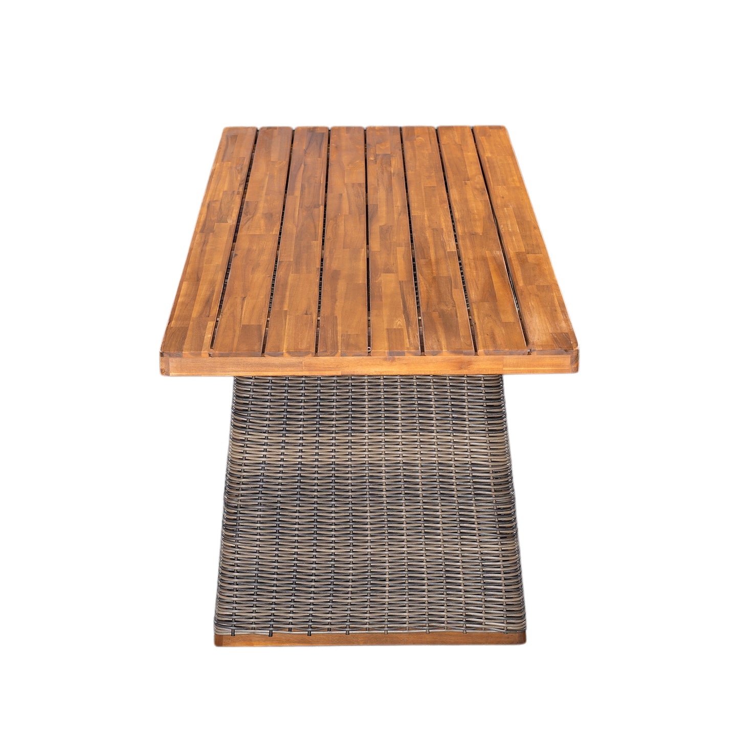 Alista Outdoor 6 Pieces Acacia Wood Dining Set,Include 4 Armchair with Cushion,1 Bench and 1 Table