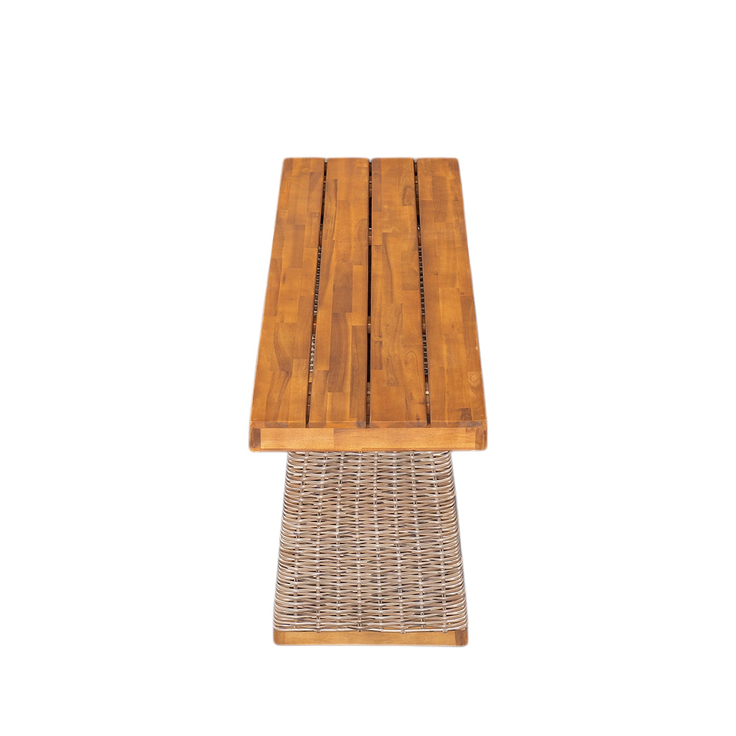 Alista Outdoor 6 Pieces Acacia Wood Dining Set,Include 4 Armchair with Cushion,1 Bench and 1 Table