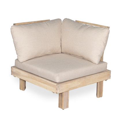 Eulalia Acacia 4-Pieces Sofa Sectional Sets, Light White+Sand