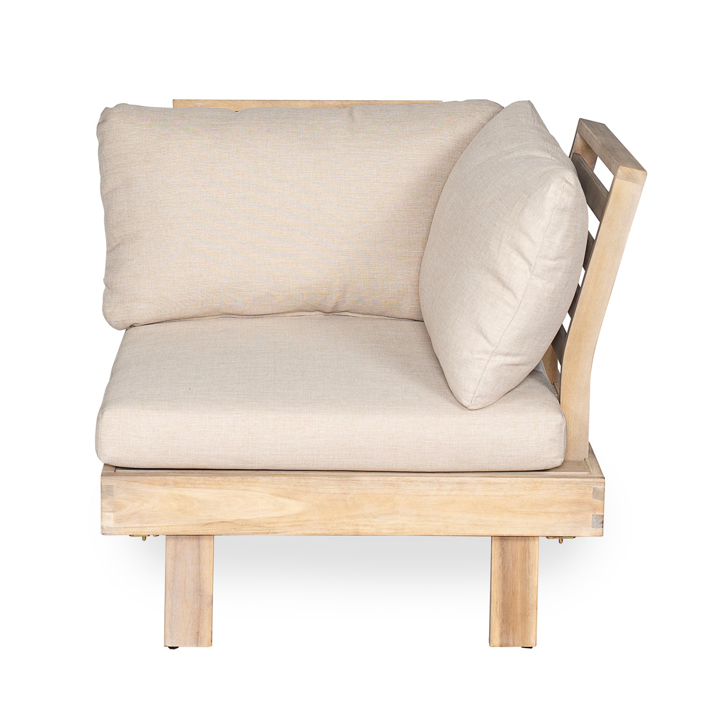 Eulalia Acacia 4-Pieces Sofa Sectional Sets, Light White+Sand