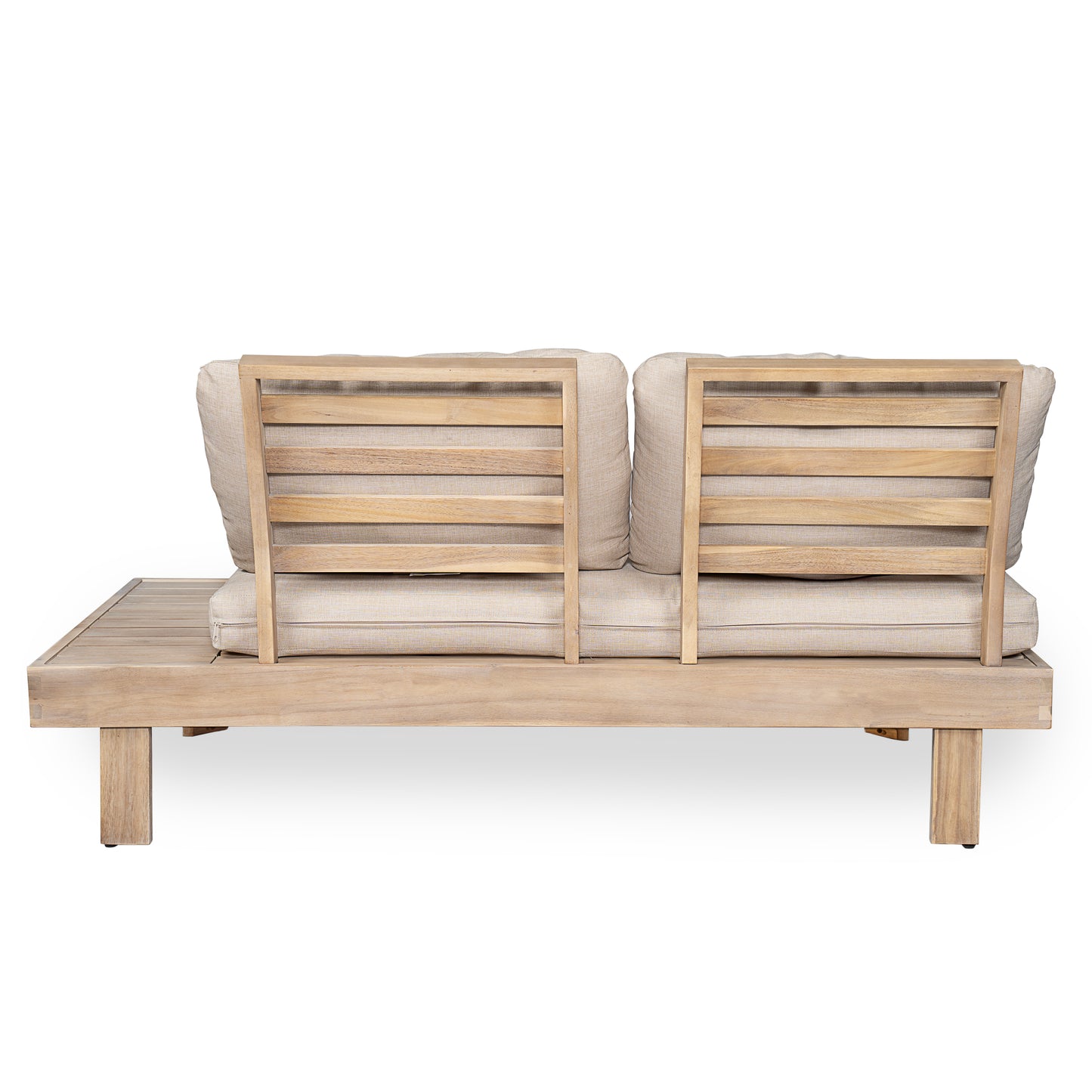 Eulalia Acacia 4-Pieces Sofa Sectional Sets, Light White+Sand