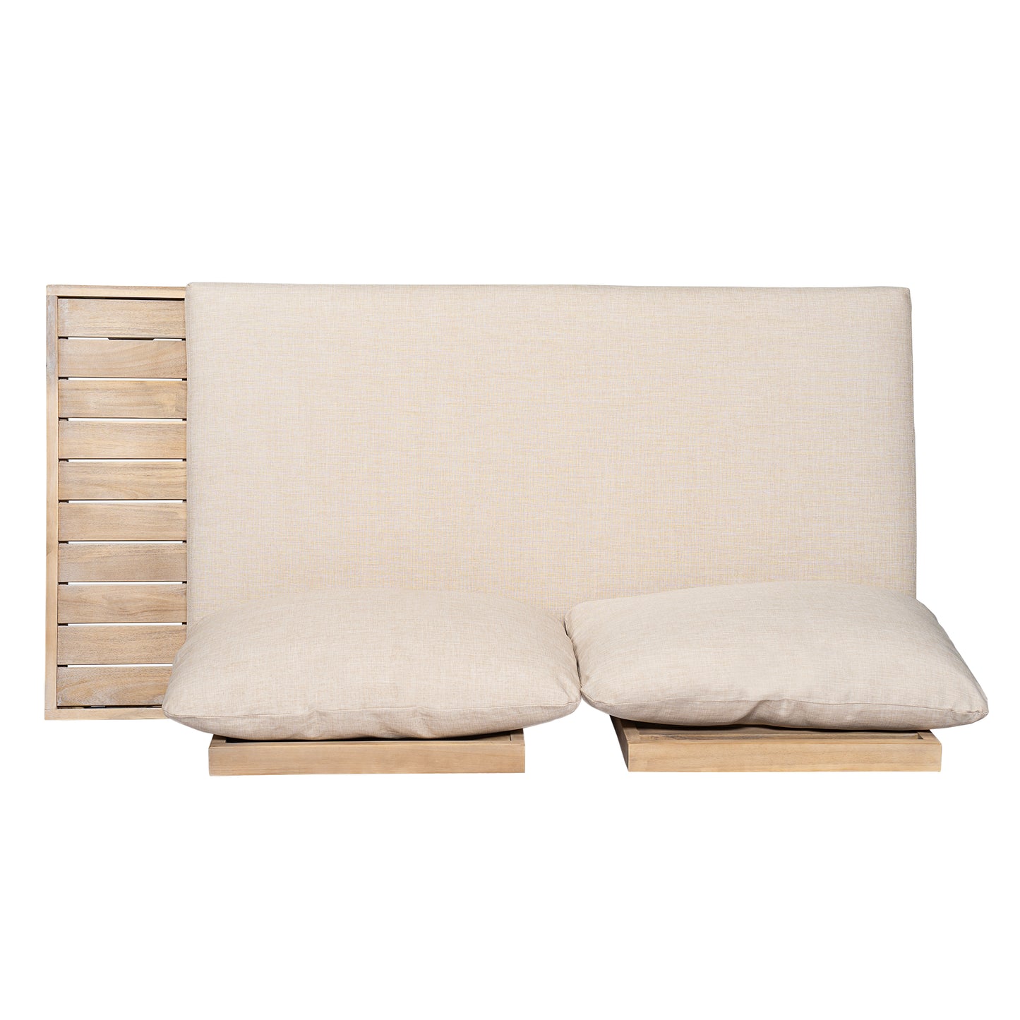 Topia Acacia wood Chat Set 5 pieces,include 3 Seater Sofa,Left and Right 2 seater sofa set,Corner Chair and Coffee Table