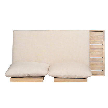 Eulalia Acacia 4-Pieces Sofa Sectional Sets, Light White+Sand