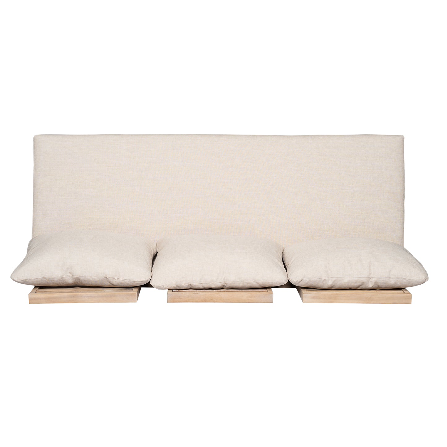 Topia Acacia wood 3 Seater Sofa, Light White+Sand