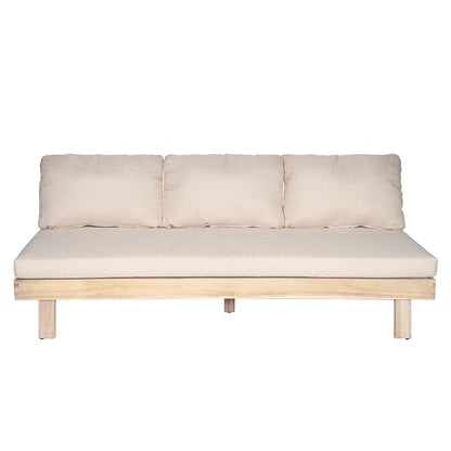 Topia Acacia wood 3 Seater Sofa, Light White+Sand