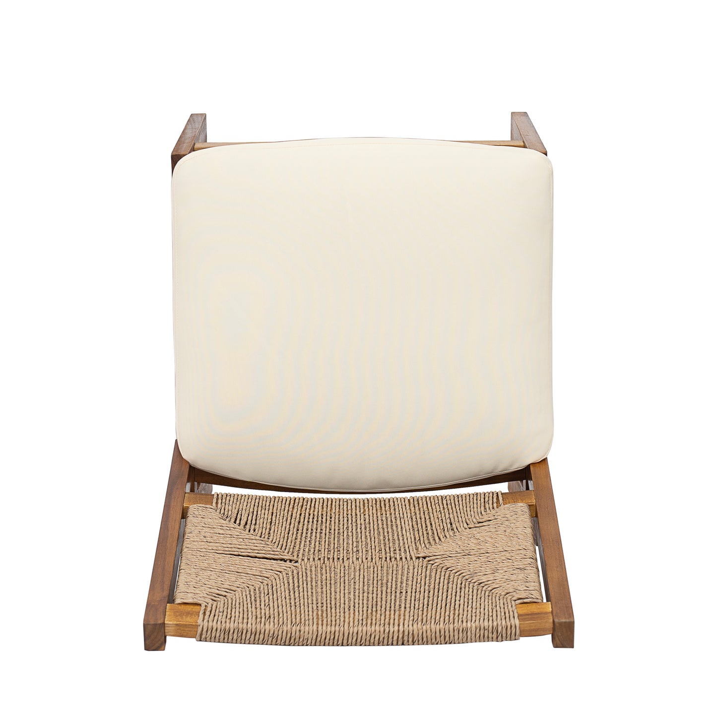 Alistaira Outdoor Arly Wood and Wicker Woven Dining Chair with Cushions(Set of 2)