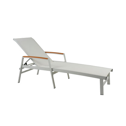 Joy Outdoor Aluminum Chaise Lounge with Mesh Seating (Set of 4)