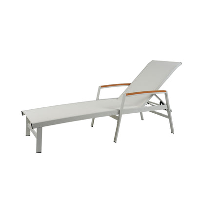 Joy Outdoor Aluminum Chaise Lounge with Mesh Seating (Set of 4)