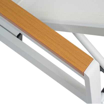 Joy Outdoor Aluminum Chaise Lounge with Mesh Seating (Set of 4)