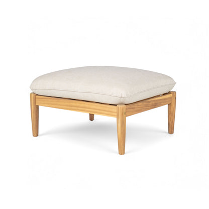Terassi Outdoor Acacia Wood Lounge Set with Chair, Ottoman