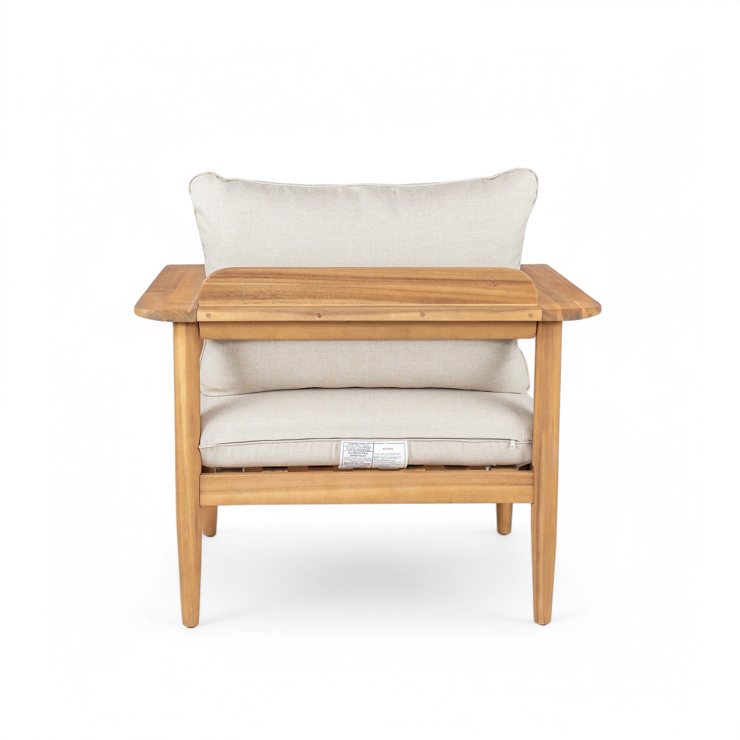 Terassi Outdoor Acacia Wood Lounge Set with Chair, Ottoman