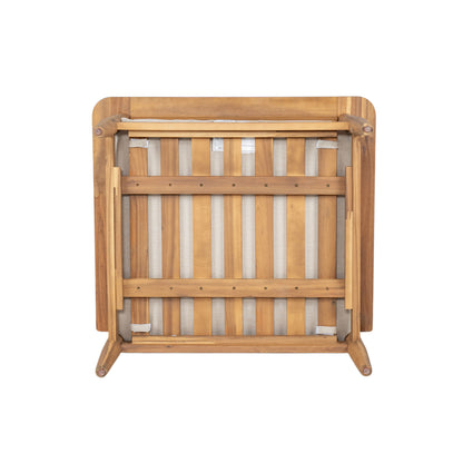 Terassi Outdoor Acacia Wood Lounge Set with Chair, Ottoman