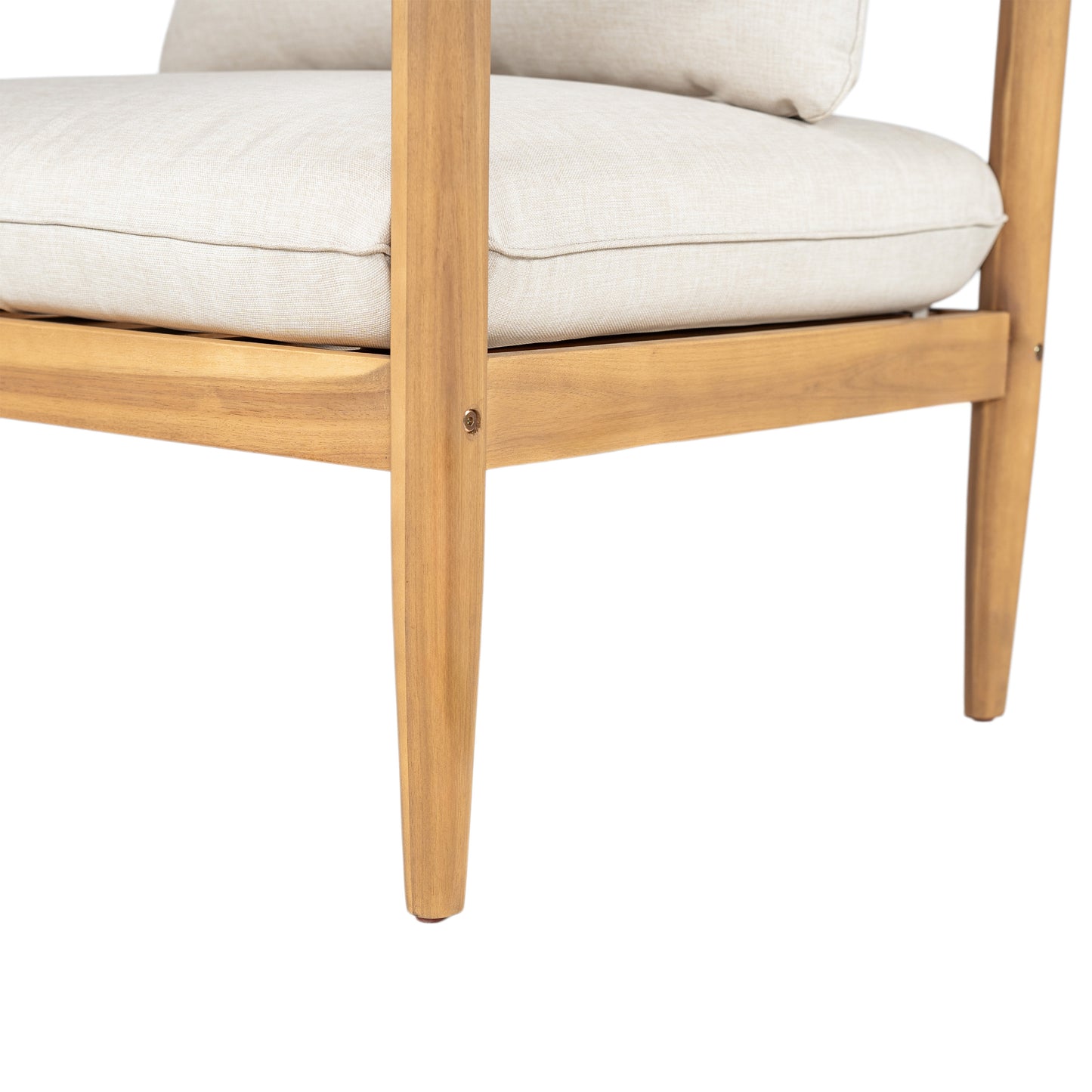 Terassi Outdoor Acacia Wood Lounge Set with Chair, Ottoman