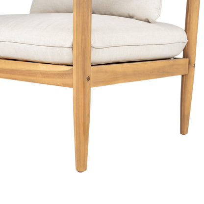 Terassi Outdoor Acacia Wood Lounge Set with Chair, Ottoman