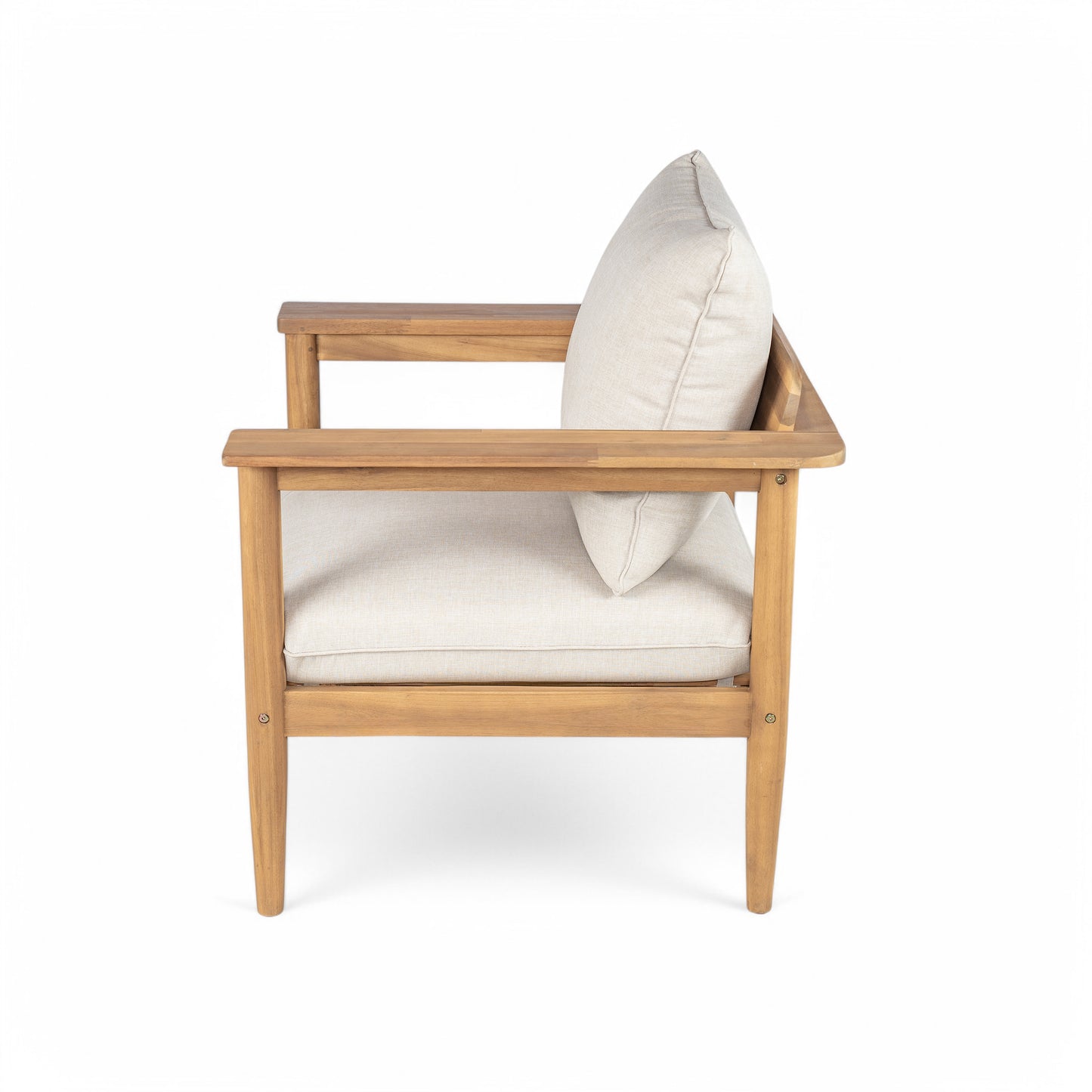 Terassi Outdoor Acacia Wood Lounge Set with Chair, Ottoman