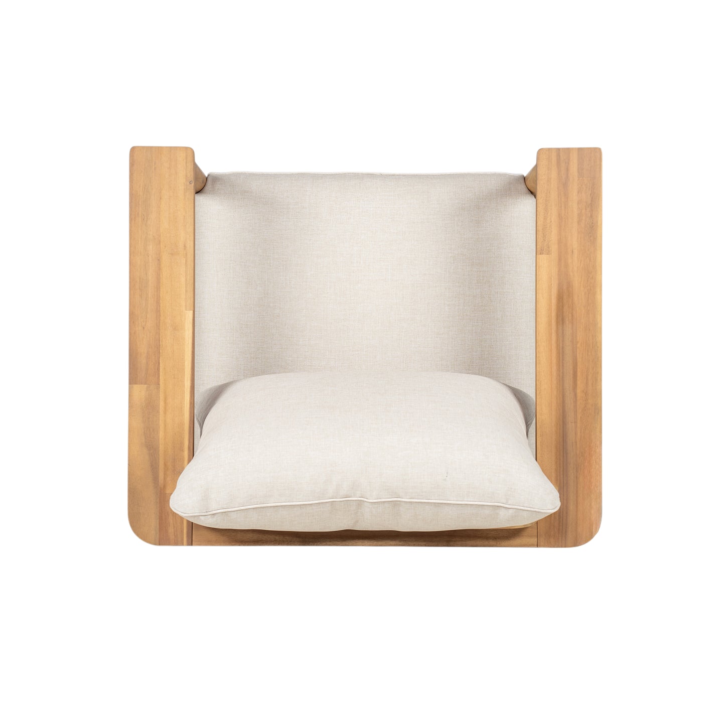 Terassi Outdoor Acacia Wood Lounge Set with Chair, Ottoman