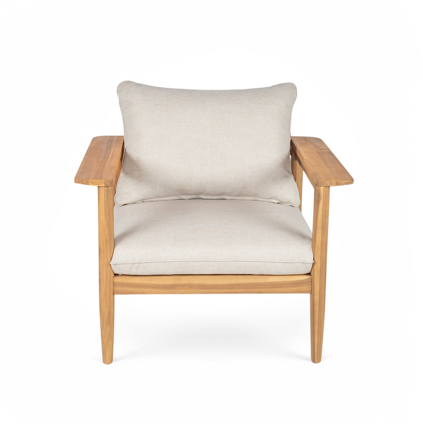 Terassi Outdoor Acacia Wood Lounge Set with Chair, Ottoman