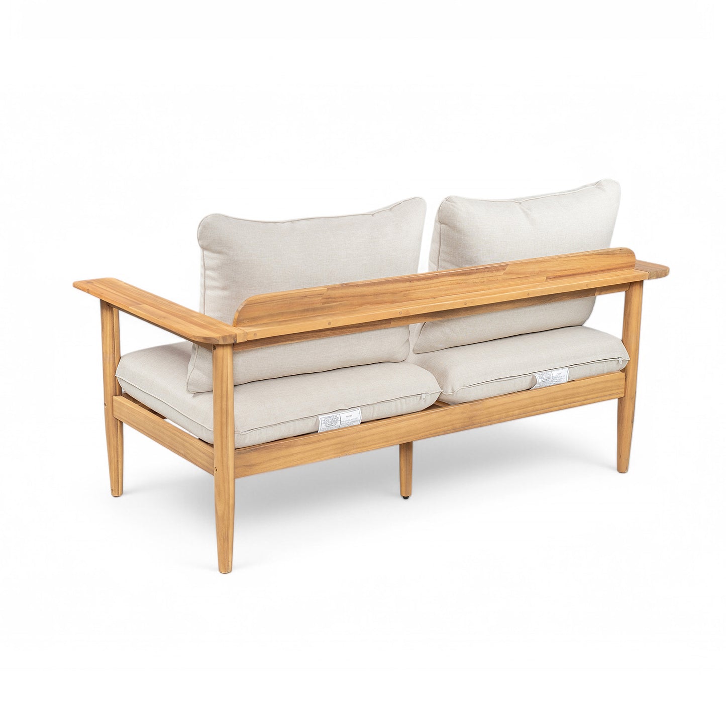 Terassi Outdoor Acacia Wood Loveseat,Beige