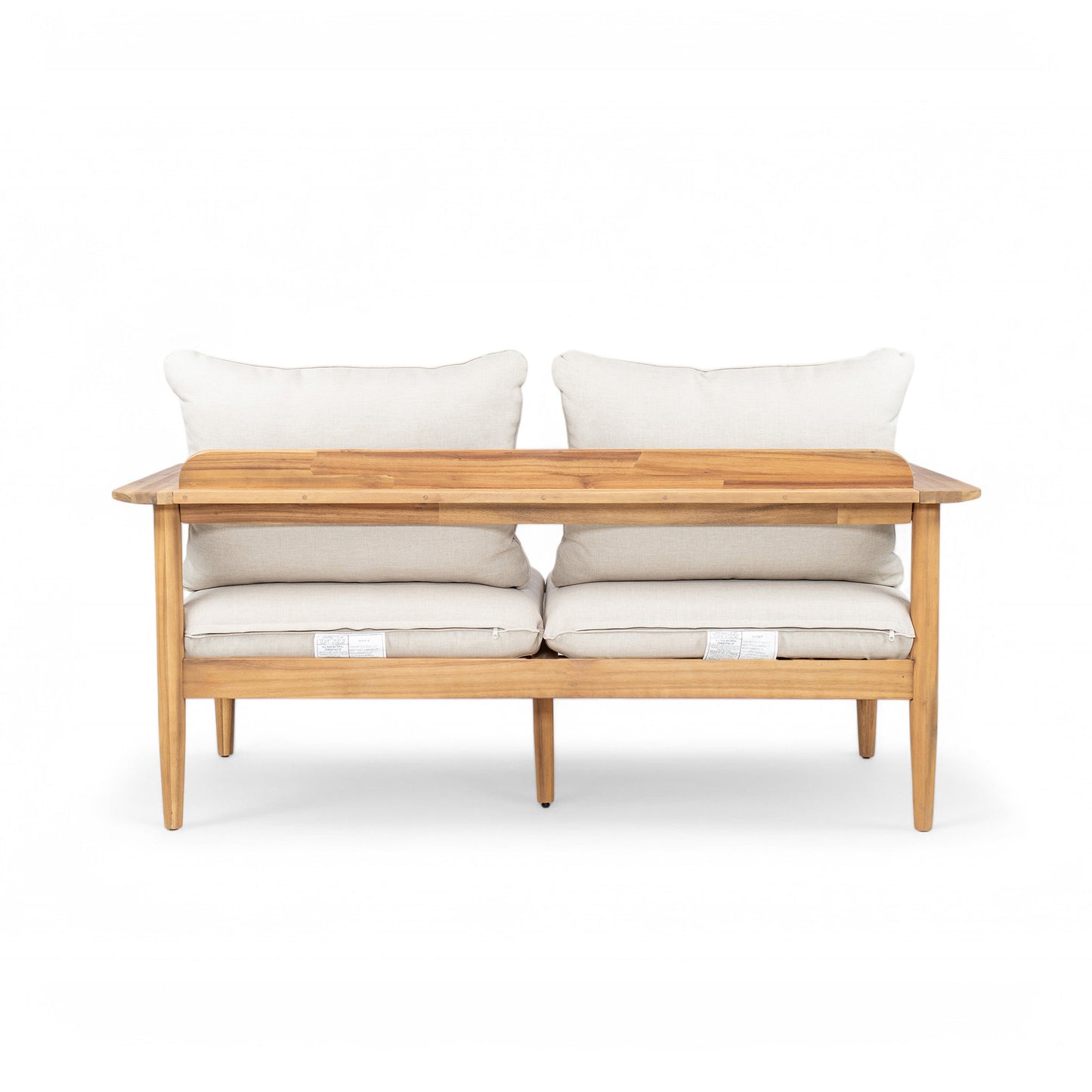 Terassi Outdoor Acacia Wood Loveseat,Beige