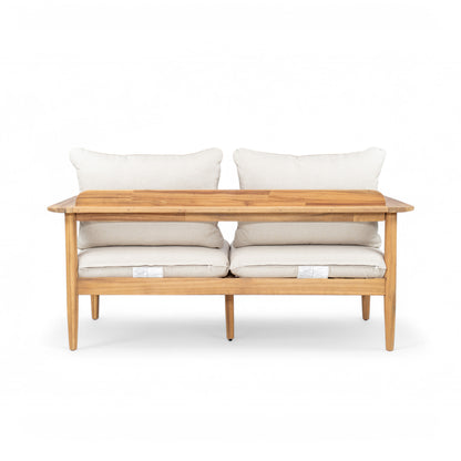 Terassi Outdoor Acacia Wood Loveseat,Beige