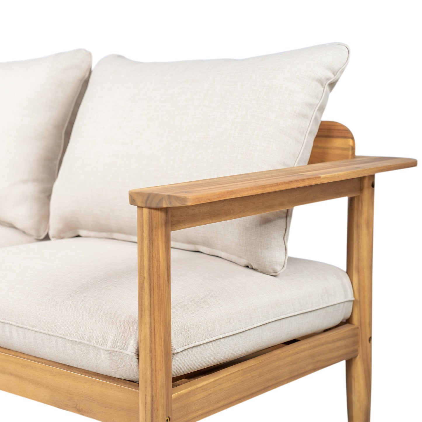 Terassi Outdoor Acacia Wood Loveseat,Beige