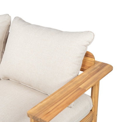 Terassi Outdoor Acacia Wood Loveseat,Beige