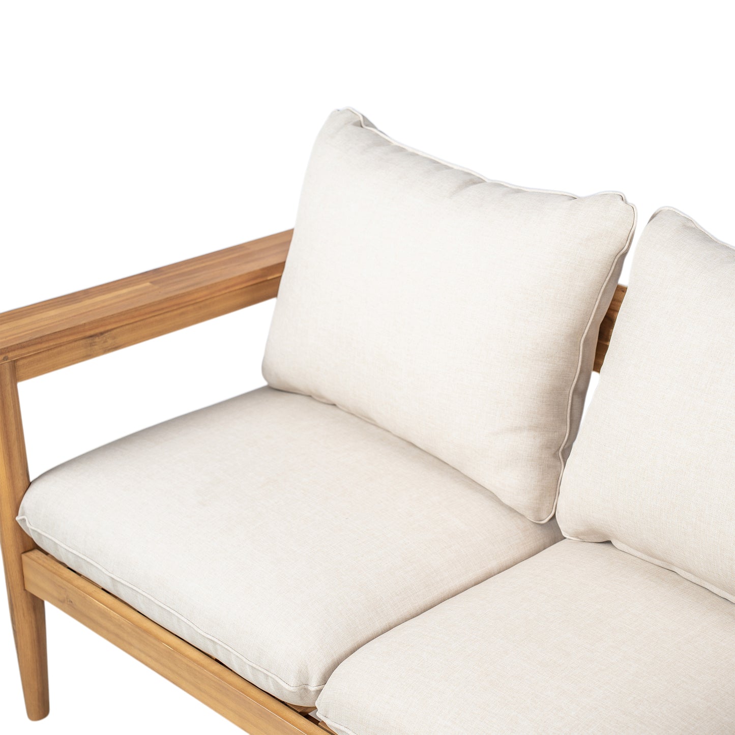 Terassi Outdoor Acacia Wood Loveseat,Beige