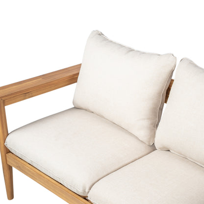 Terassi Outdoor Acacia Wood Loveseat,Beige