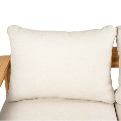 Terassi Outdoor Acacia Wood Loveseat,Beige