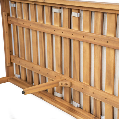 Terassi Outdoor Acacia Wood Loveseat,Beige