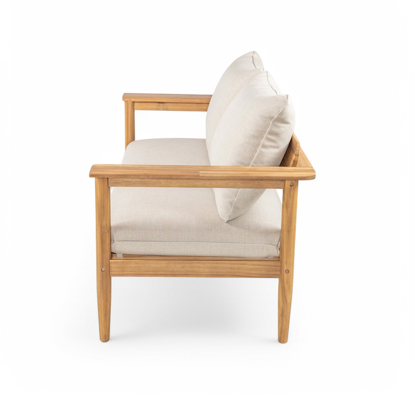 Terassi Outdoor Acacia Wood Loveseat,Beige