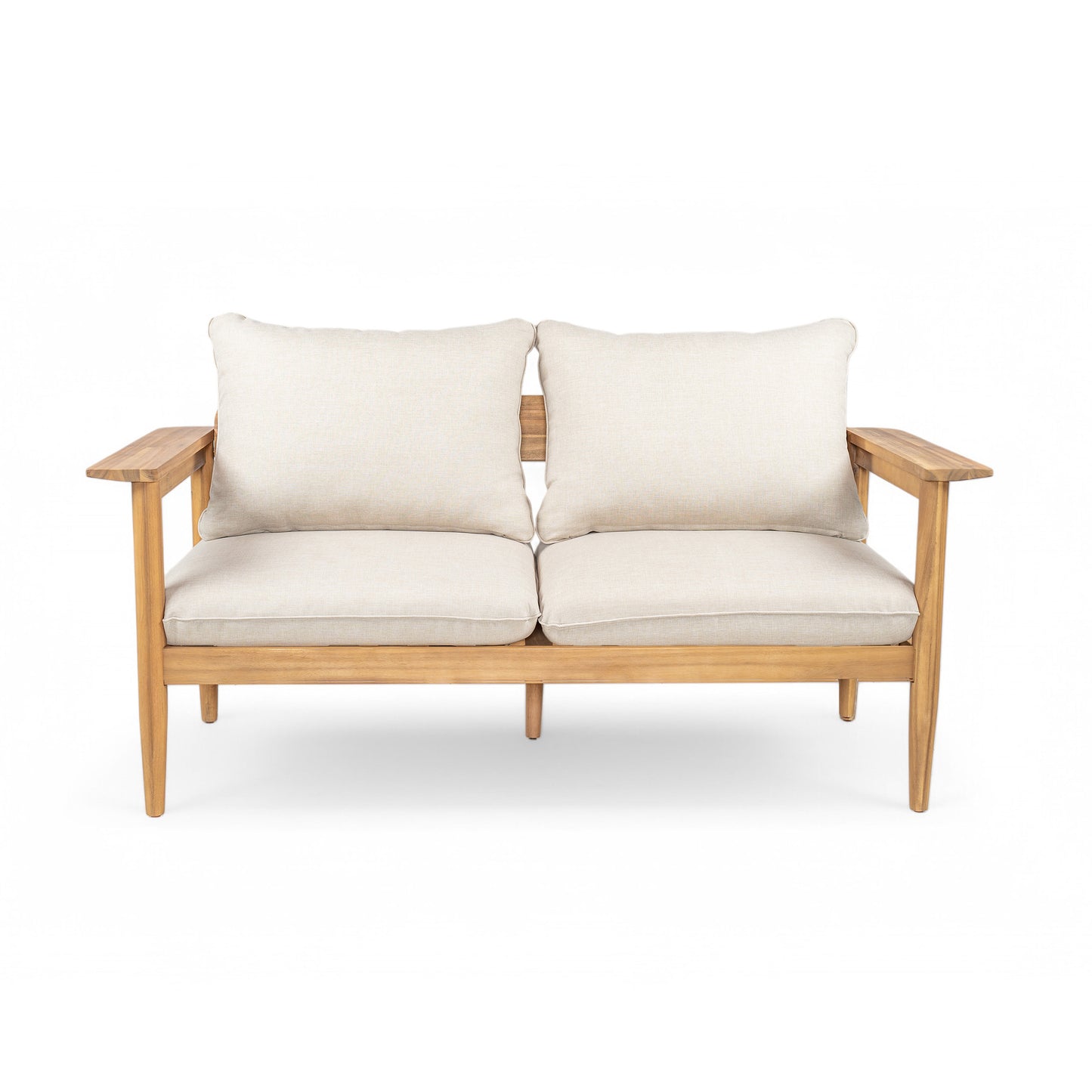 Terassi Outdoor Acacia Wood Loveseat,Beige