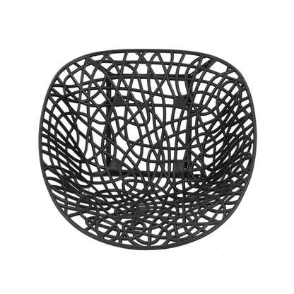 Dahliae Outdoor Patio Dining Chairs, Iron & Plastic, Set of 2