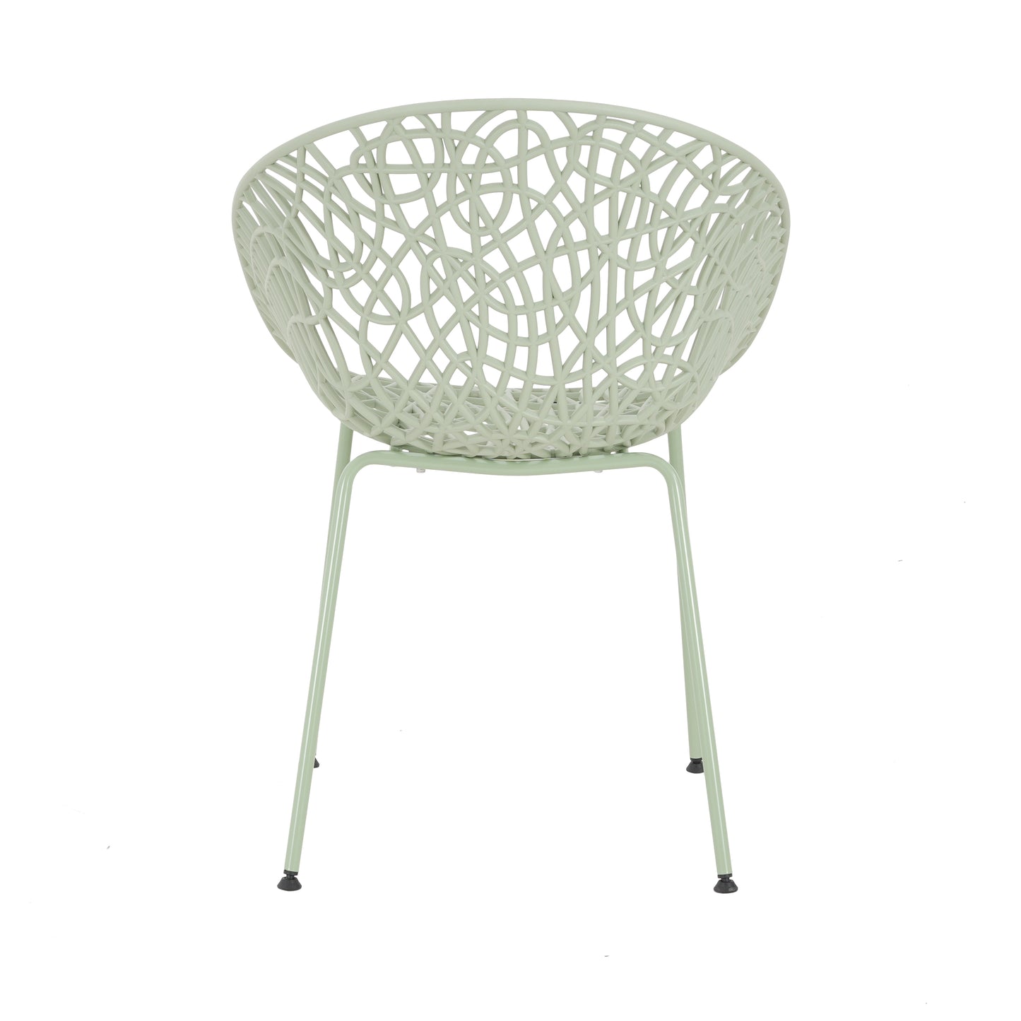 Dahliae Outdoor Patio Dining Chairs, Iron & Plastic, Set of 2