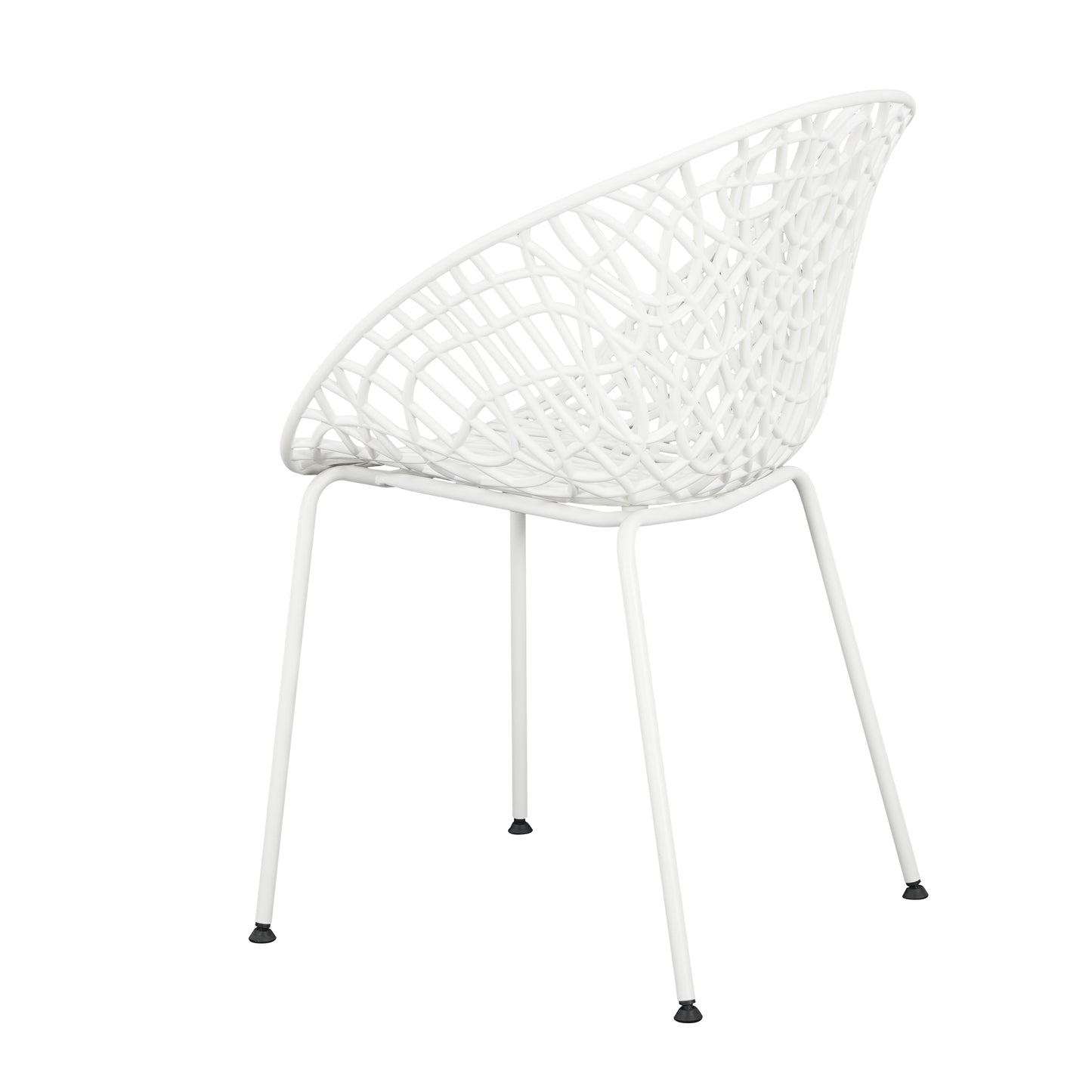 Dahliae Outdoor Patio Dining Chairs, Iron & Plastic, Set of 2